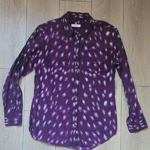 Equipment Femme Purple Silk Button-up Shirt Sz S